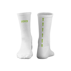 FRWD Socks White and Green – unisex breathable padel socks for men and women